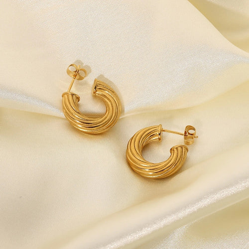 C TWISTED HOOP EARRING